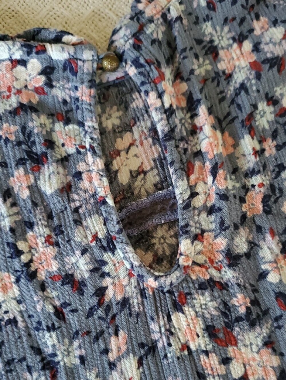 KNOX ROSE Blue Floral Print Dress - GUC - Picture 7 of 8